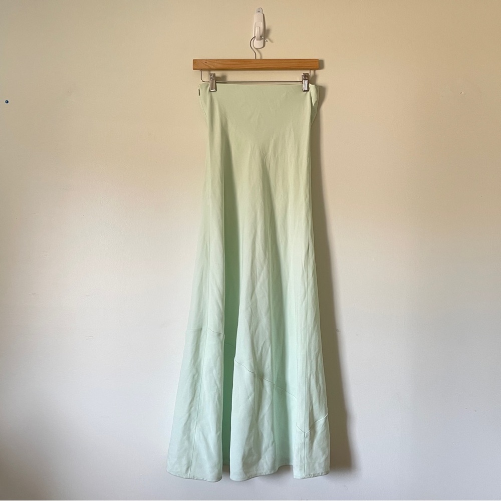 BABATON Resolution Strapless Dress Luxury Mirror Crepe XS Maxi Dress Mint Green - Picture 7 of 13